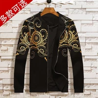 jacket mens loose large size trend printing mens spring and autumn new national trend retro casual baseball uniform jacket