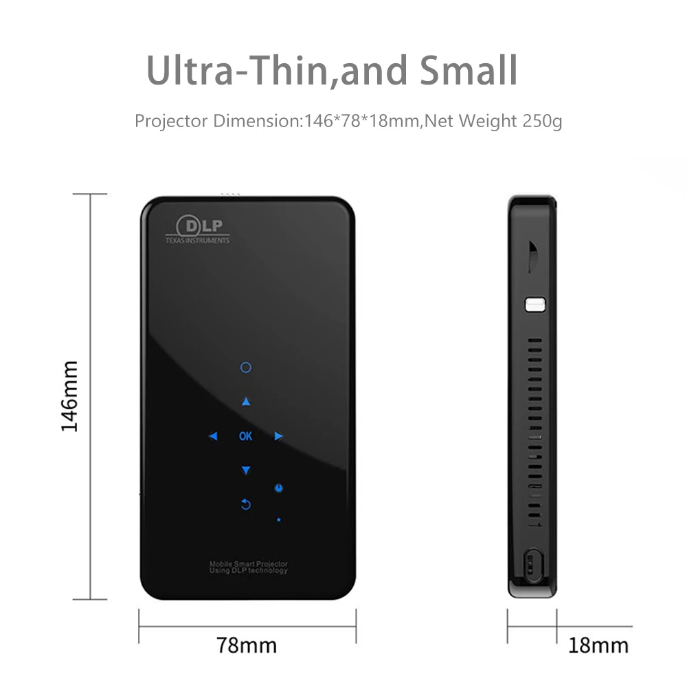 Vivicine X2 светодиодный мини-проектор, Android 7,1, батарея 4200 мАч, умный HDMI USB PC игровой портативный беспроводной мобильный проектор