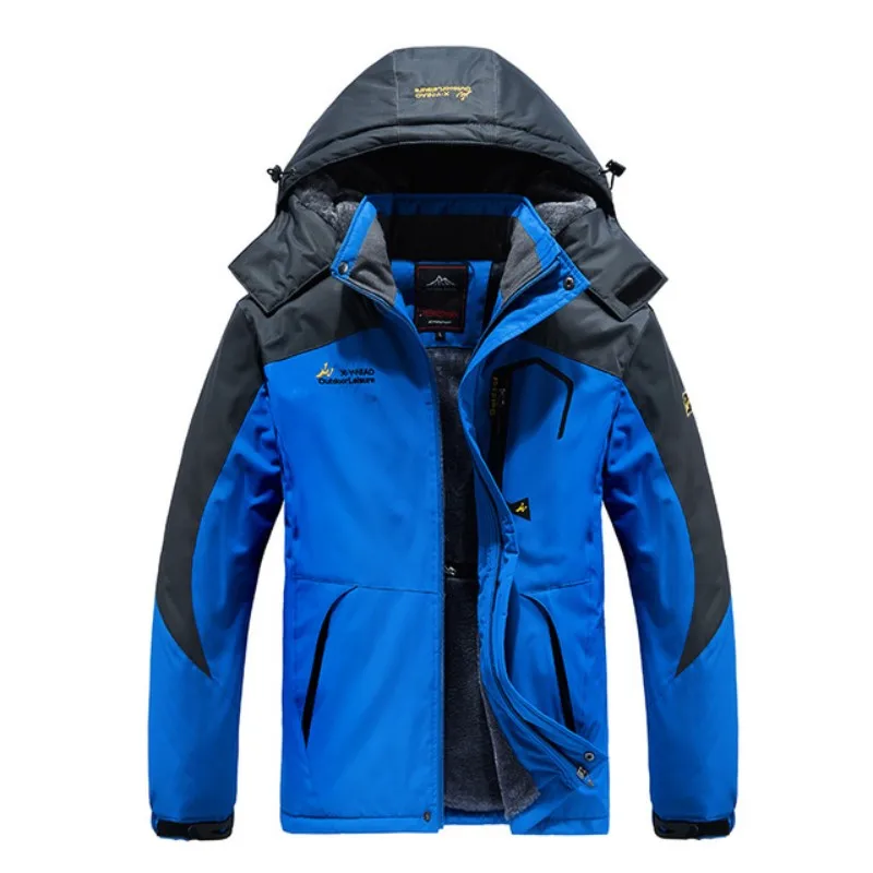 Oversized Winter Hiking Warm Jacket Men Fleece Liner Windbreaker Waterproof Man Thicken Thermal Military Coat Plus Size  7XL 8XL