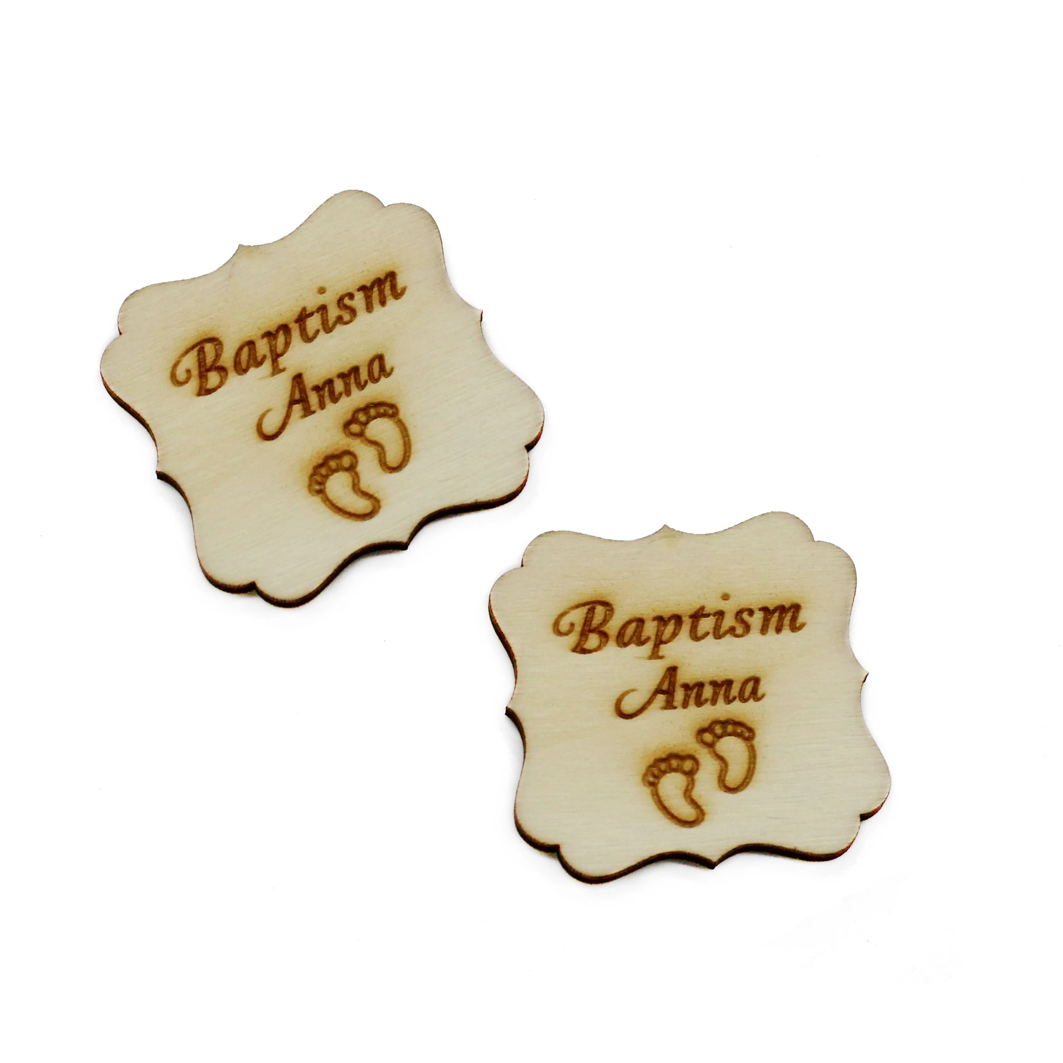 100 шт. деревянные квадратные Именные Бирки с лазерной резкой|Сувениры для