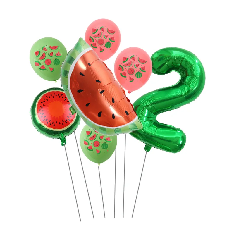 Воздушные шары в виде цифр украшение для летней вечеринки фруктов арбуза дня