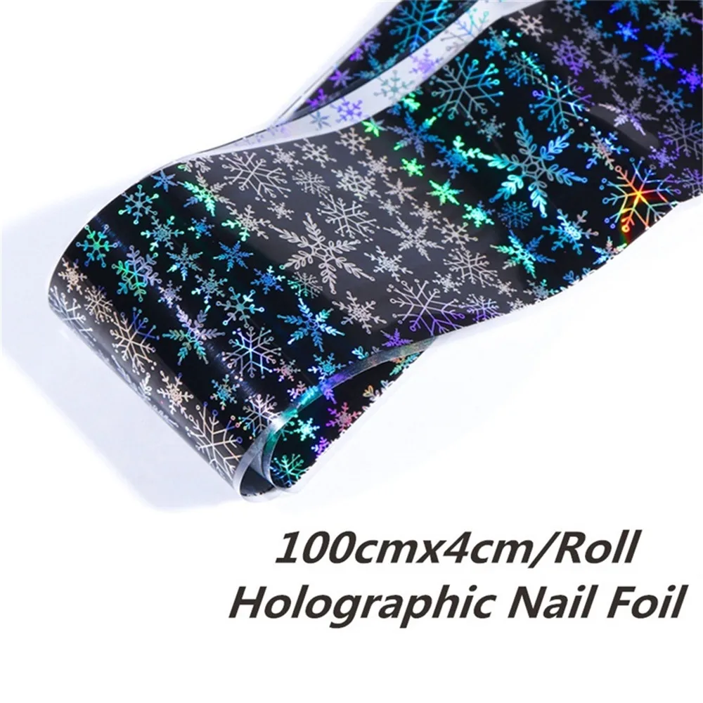 Голографическая фольга на ногти 3D сделай сам снежинки для маникюра Переводные