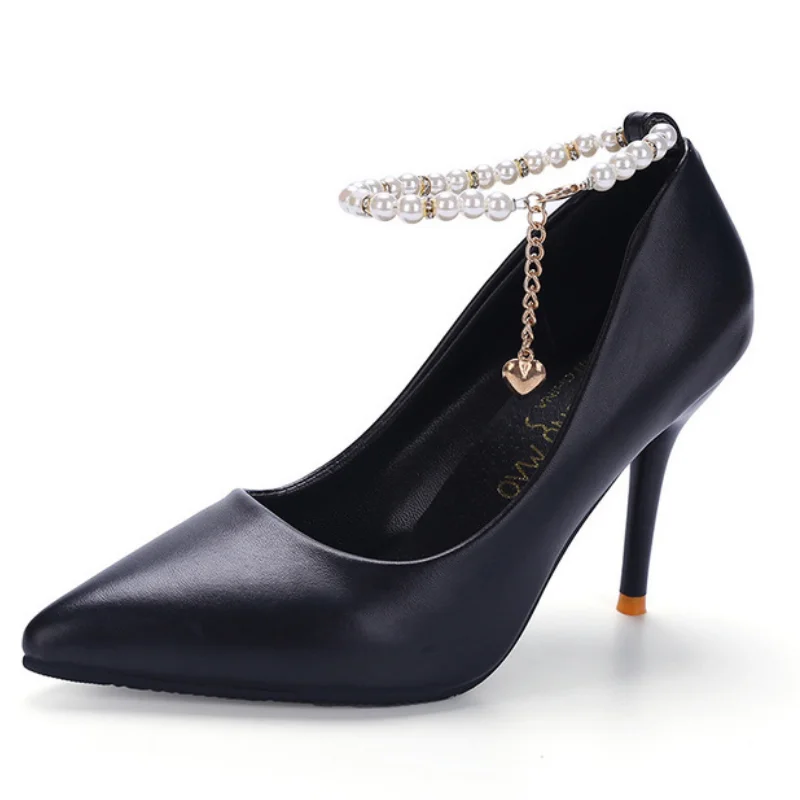 Корейская версия шотландская расцветка заостренный носок на каблуке шпильке с