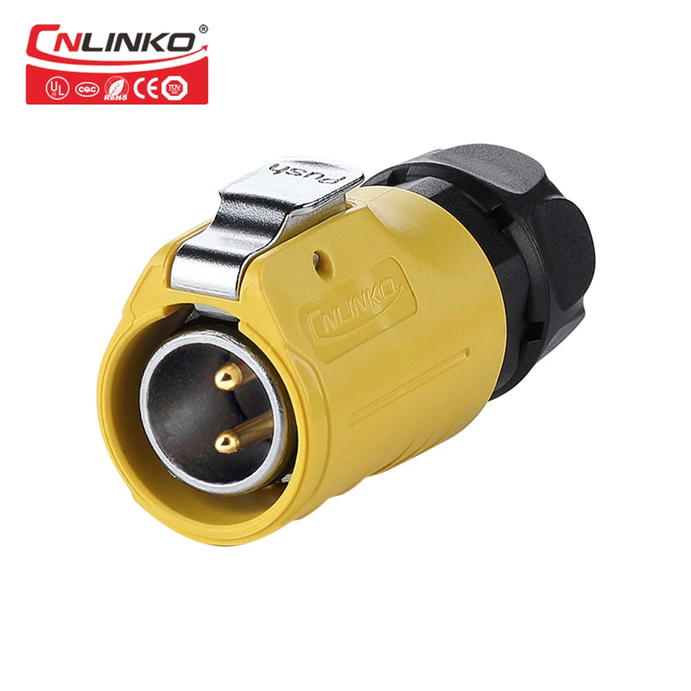 Cnlinko M20 2Pin разъем IP67 Водонепроницаемый промышленный штекер и гнездо 110 вольт