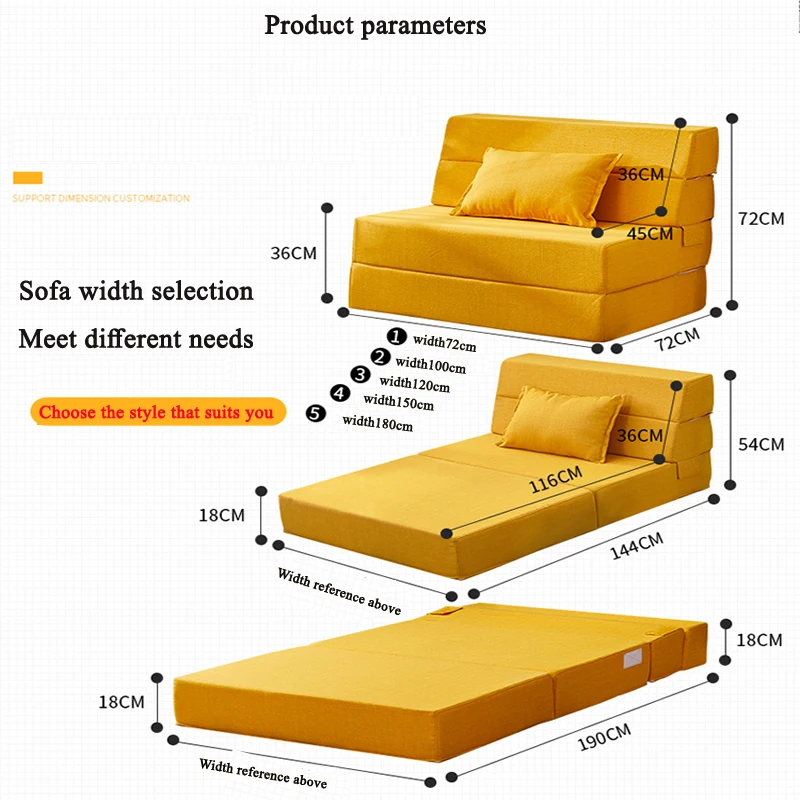 72 см складной диван кровать съемные татами индивидуальный Высокоплотный
