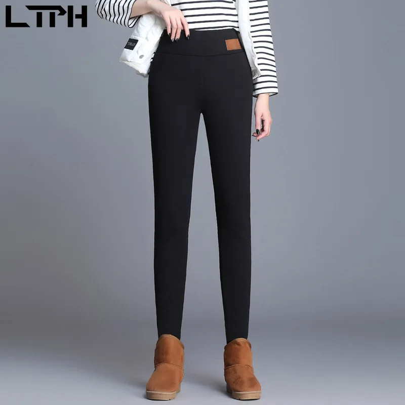 Горячая Распродажа 2019 зимние женские брюки новинка однотонные кашемировые