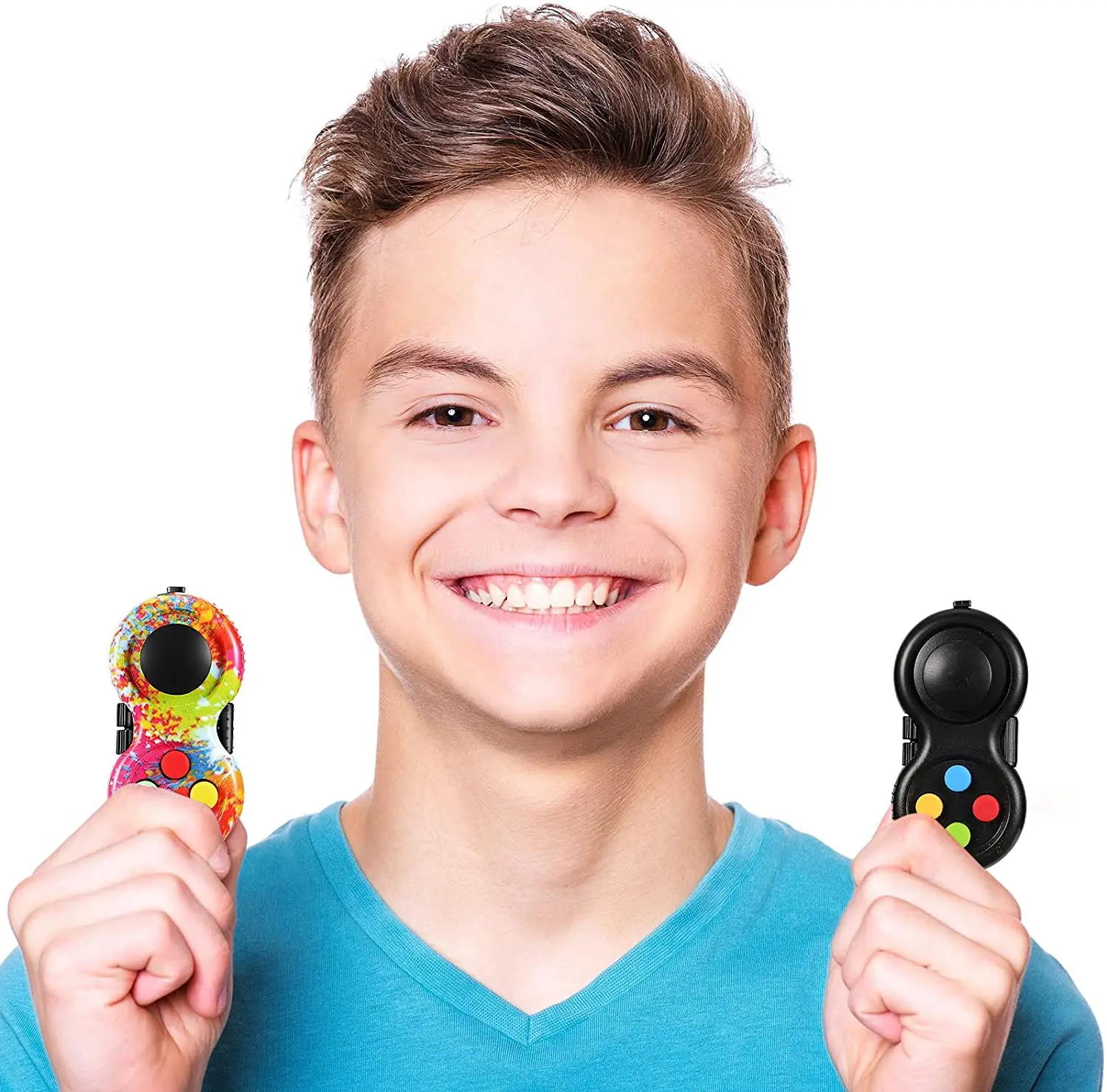 

Coloful Desktop Flip Fingertip Fidget Pad Sensory Toy Pressure Relief Anti-Stress Handle Silicone Button Fingertip Game Toy