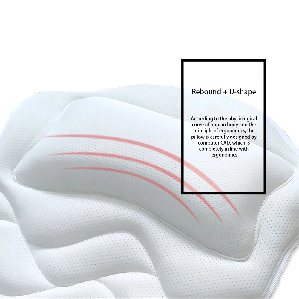 

With Suction Cups Ergonomic Embroidery Universal Soft Cushion Polyester Fiber Breathable Non Slip Head Rest Home Spa Bath Pillow