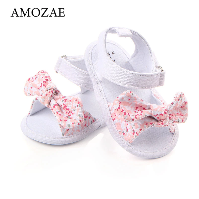 

Baby Girls Sandals Canvas Bowknot Toddlers Newborn Infantil Sandals Summer Infant Baby Girls Soft Crib Shoes Infants Sandals