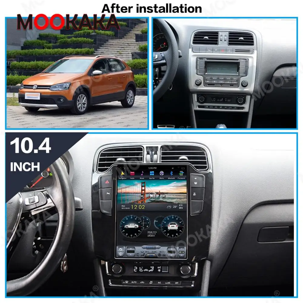 

For Volkswagen/VW Polo 2012+ Tesla Style Android 9.0 Car GPS Navigation Stereo HeadUnit Multimedia Player Radio Tape Recorder