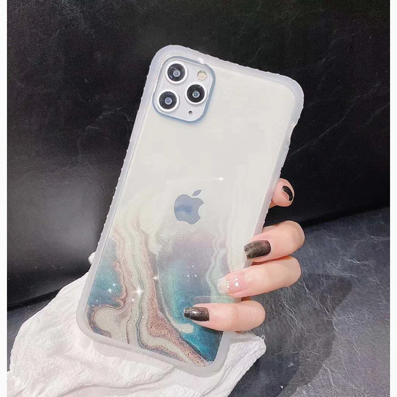 Чехол для телефона Iphone 11 Pro Max SE2020 прозрачные блестящие чехлы XR Xs 7 8Plus X чехол