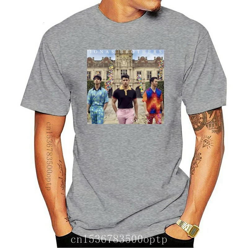 

Новинка 2021, Мужская футболка на присоске, футболка унисекс с изображением братьев Jonas, Мужская футболка, футболки, Топ