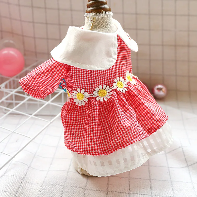 Одежда для домашних питомцев в школьном стиле рубашка Мопсов с милым ошейником