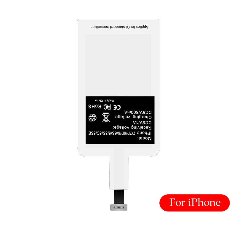 8 Pin Micro usb type C Qi Беспроводное зарядное устройство приемник зарядное устройство с ресивером Pad катушка для док-станции для iPhone Andriod смарт-устройств - Тип штекера: For iPhone