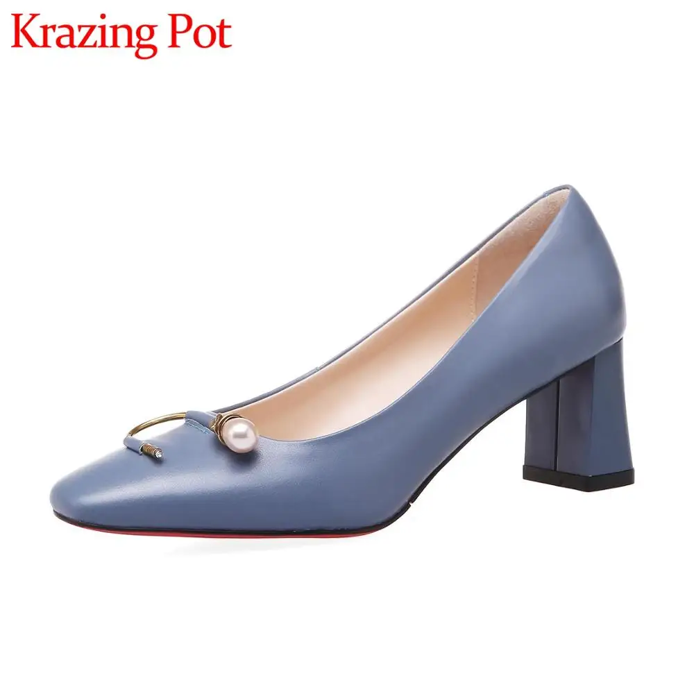 Женские туфли лодочки из натуральной кожи на квадратном каблуке|Женские туфли| |