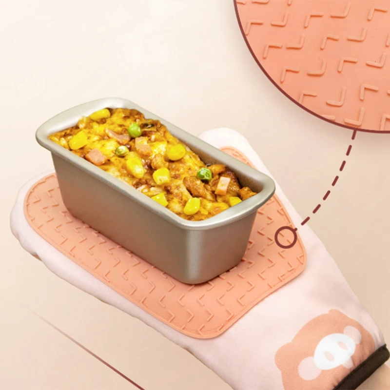 

Household Kitchen Cartoon Fabric Heat-Insulating Gloves Thickened Anti-Scald Oven Gloves Oven Mitts Baking Tools