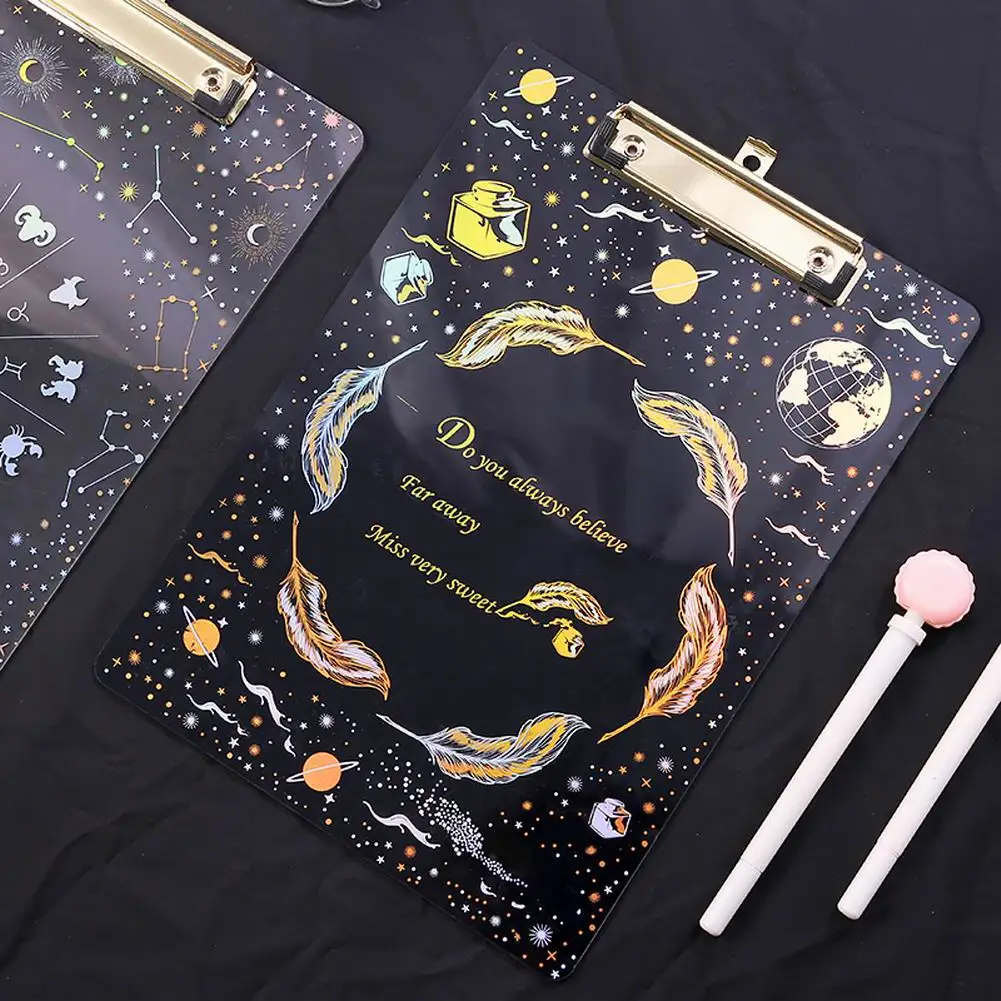 Прозрачный буфер обмена с дизайном звездного неба A4 бумажные папки для письма