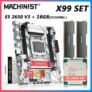 machinist x99 motherboard set with xeon e5 2650 v3 lga 2011 3 cpu 2pcs 8gb 16gb 2133mhz ddr4 memory four channel x99 k9 free global shipping