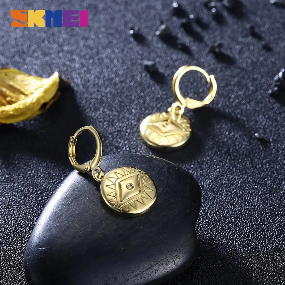 

SKMEI Retro Round Women Dangle Earrings Trendy Eyes Pattern Drop Earing For Female Wedding Party Jewelry Gift Wholesale LKN012