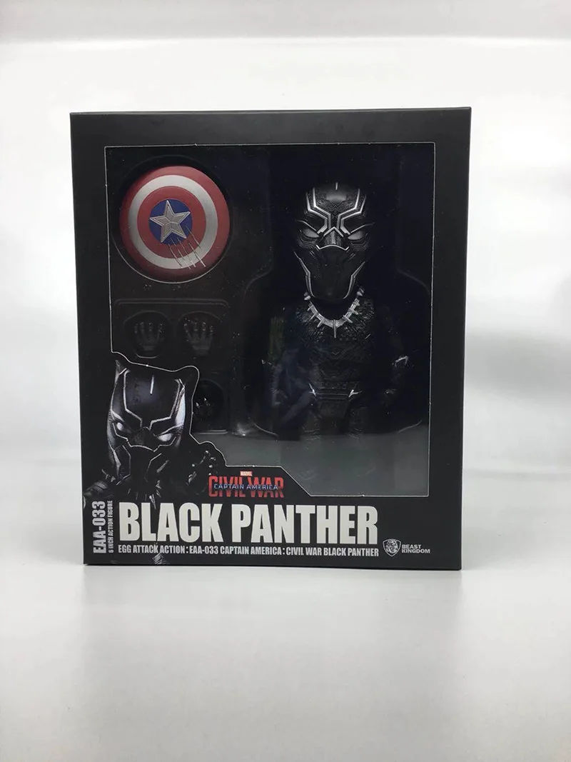 

The Avengers Super Hero PVC Q Version Action Figure Collectible Movable Black Panther Model Toys 18cm