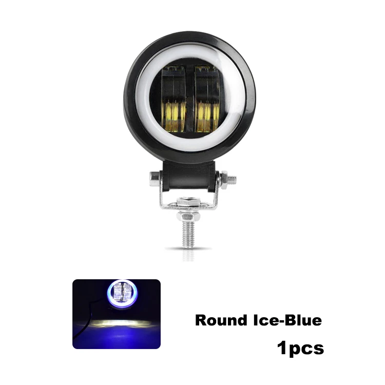 1pcs round ice-blue Nlpearl 3 дюйма Круглый СВЕТОДИОДНЫЙ противотуманные фары для авто 4 × 4 SUV 20 Вт Автомобильный свет с светодиодный ангельские глазки для внедорожника грузовика трактора точечный луч 9-32 в - Цвет: 1pcs round ice-blue