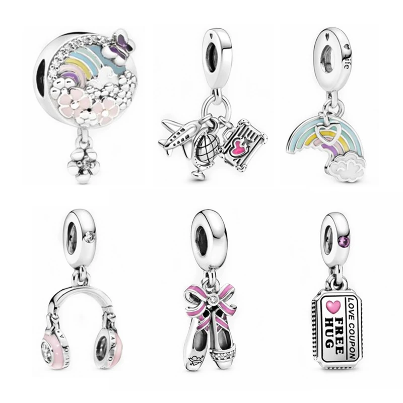 

Jewelry For Women 925 Sterling Silver Beadeds Fit Original Pandora DIY Elephant Rainbow Accessories Plata De Ley Bracelets Beads