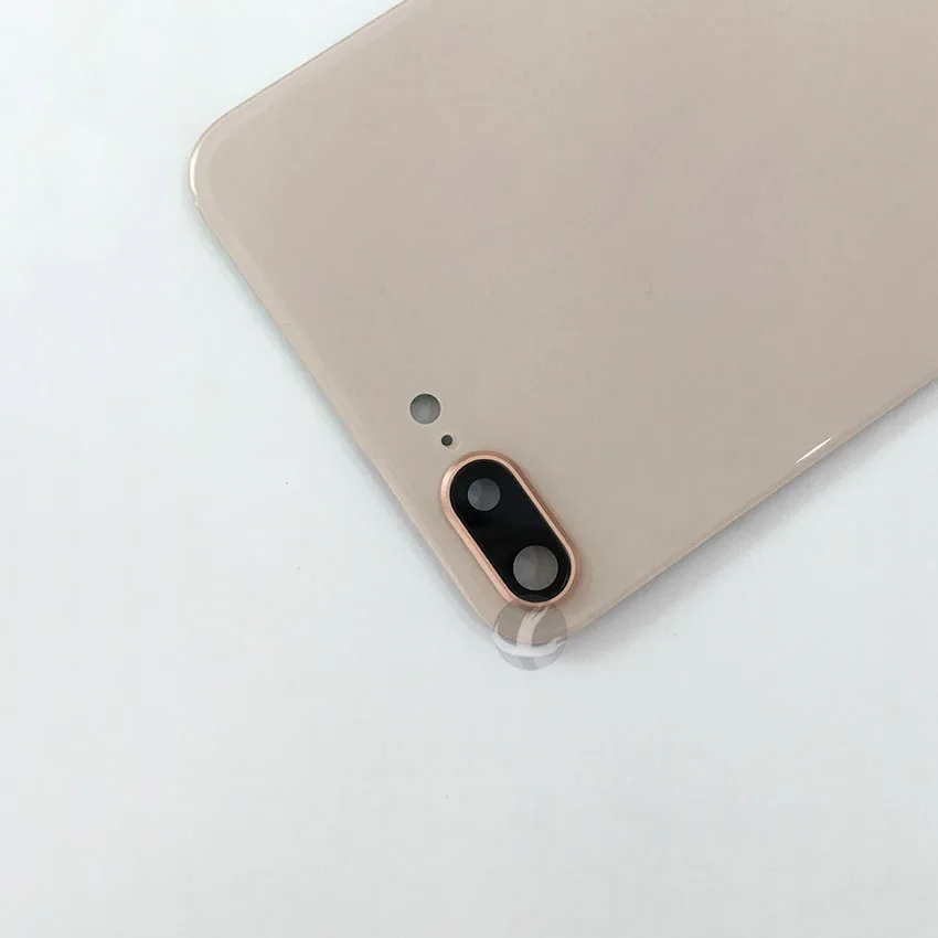 Задняя Корпус с Камера объектив+ клей для iphone 8 Plus 8 P сзади Стекло Заглушка Крышка/верхнее покрытие+ ЕС; Европейский стиль; Коллекция+ логотип