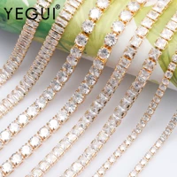yegui c149diy zircon chain18k gold plated0 3 micronscopper metalcharmsjewelry makingdiy bracelet necklace46cmlot