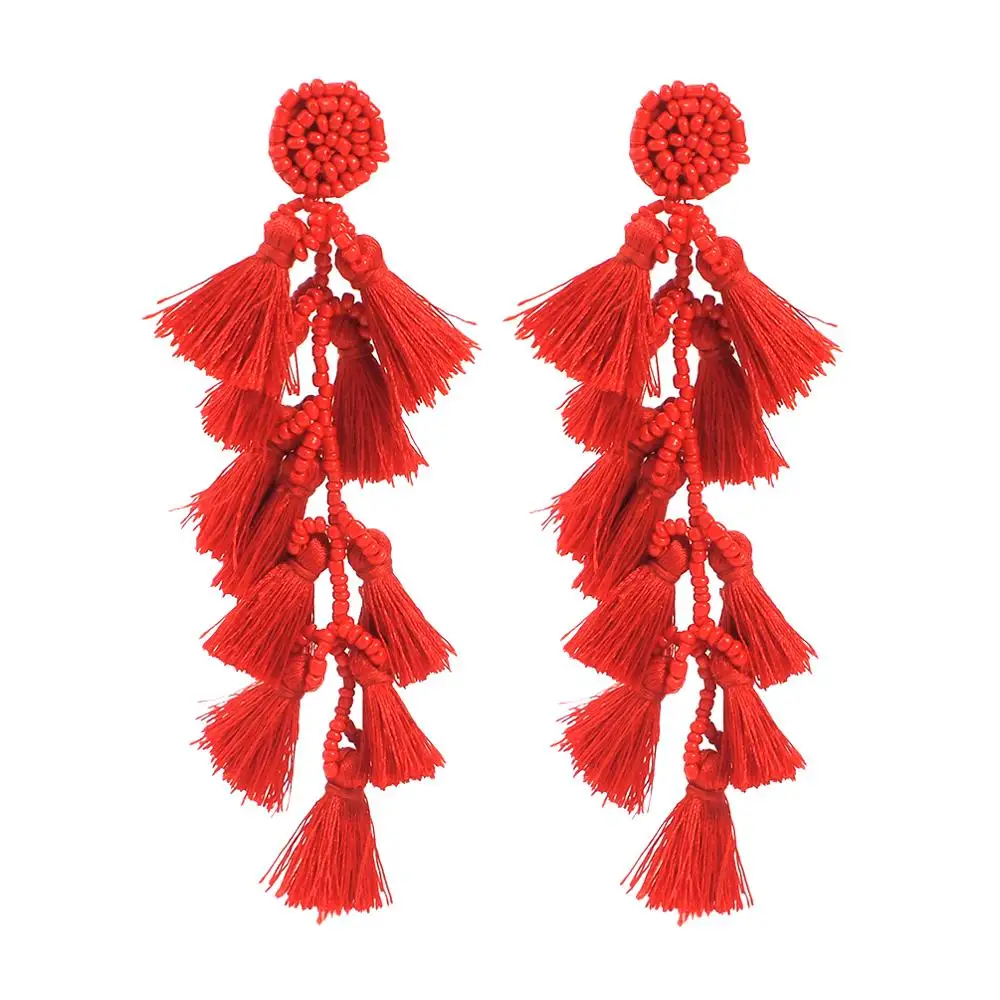 MANILAI полимерные серьги с бусинами и кисточками для женщин Бохо ручной работы