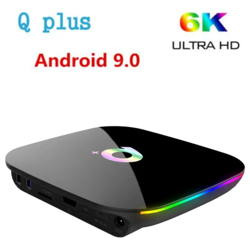 Q Plus 4 Гб + 32 ГБ Смарт ТВ приставка Android 9 0 H6 четырехъядерный 6K USB3.0 WiFi 3D HD медиа Новый |