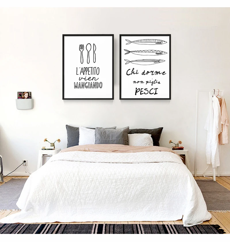 Итальянская цитата столовая посуда настенное искусство холст картина плакаты