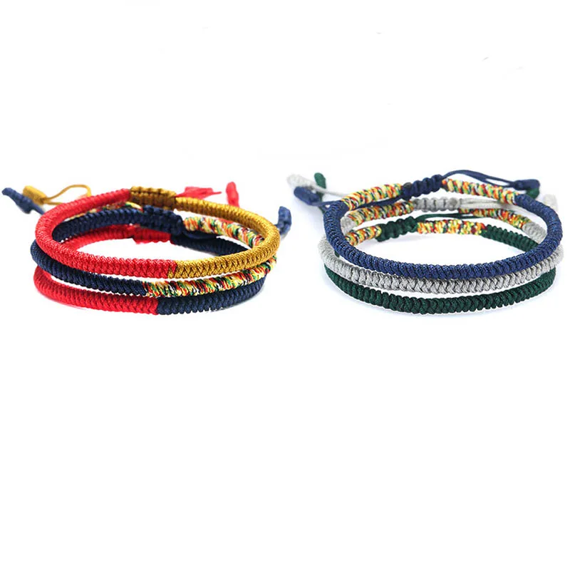 Ручной работы Плетеный женский мужской браслет Тибетский буддистский Тибетские