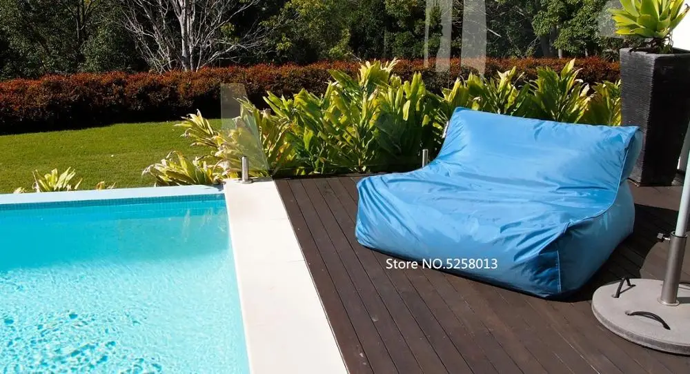 Синий садовый стул для бассейна плавающий на открытом воздухе мешок бобов диван