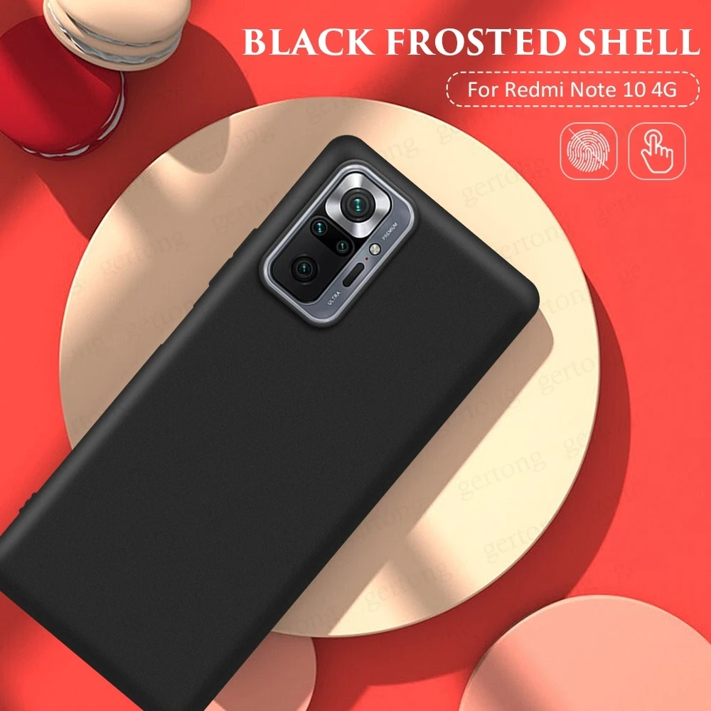 Case For Xiaomi Redmi Note 10 Pro Max 10s 8 9 10 Pro Cover Black Color Matte Cases For Redmi Note10 K40 Pro Plus K40 Ultra Cover