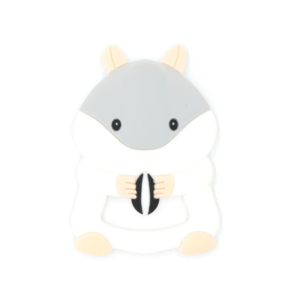 light gray squirrel Коала медведь овца Силиконовые Прорезыватели Животных прорезыватели для зубов динозавры зубное кольцо-Радуга ребенок мультфильм цепочка для прорезывания зубов Mordedor - Цвет: light gray squirrel