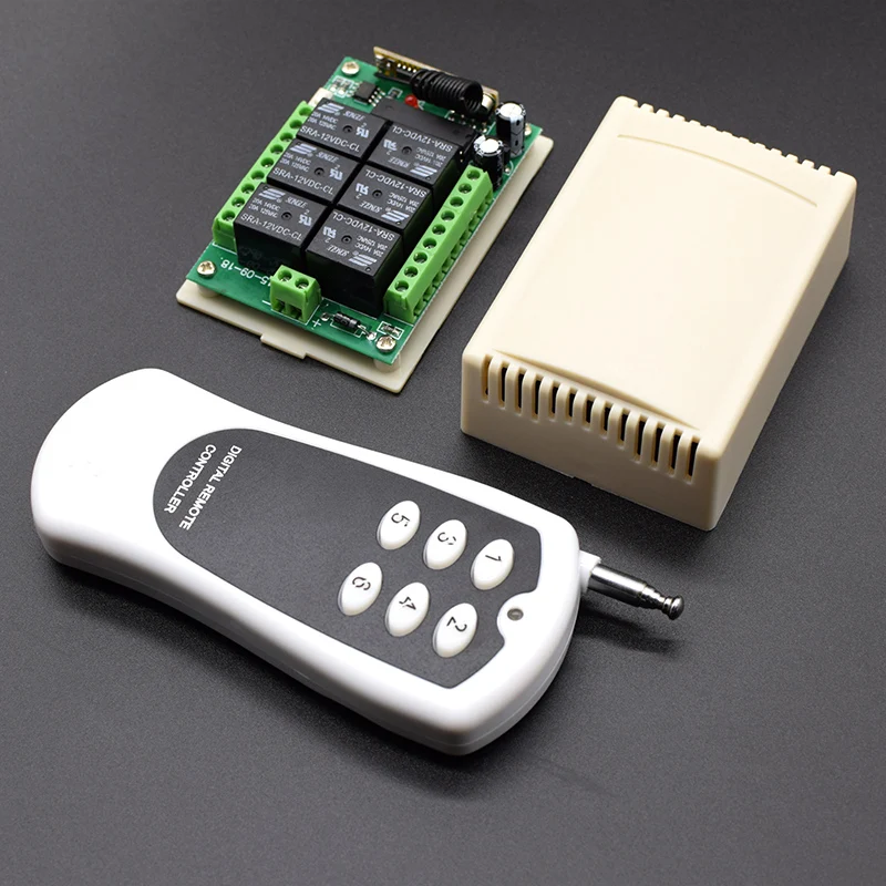 DC 12V 6 Ch Relay Module Wireless RF Remote Control Switch Transmitter + Receiver Board free shipping | Электроника