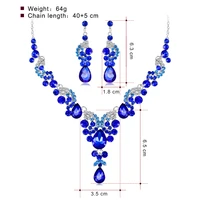 european and american luxury creative bridal necklace set fashion high end crystal necklace earrings jewelry two piece set m16