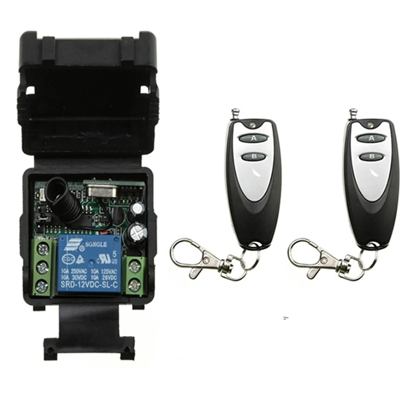 

433MHz Universal Remote Control Switch DC 12V 24V 1CH rf Relay Receiver and EV1527 Transmitter Control for Wireless opener
