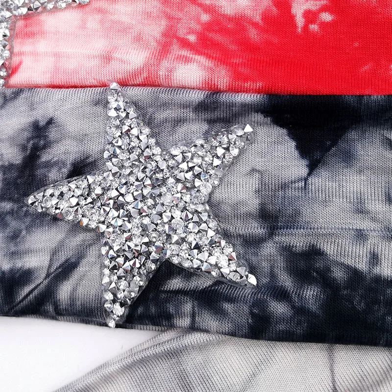 Детская Серебристая стразы повязка на голову из хлопка со звездами тюрбан для