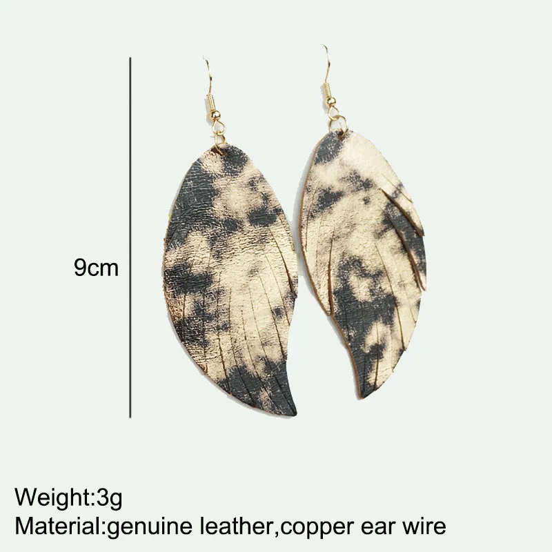 Cpop модные блестящие серьги из натуральной кожи Женская Природа блестящая