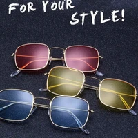 sunglasses auto driving travel clear lens solid glasses uv 400 protection metal frame square ocean lenses mirror eye goggle