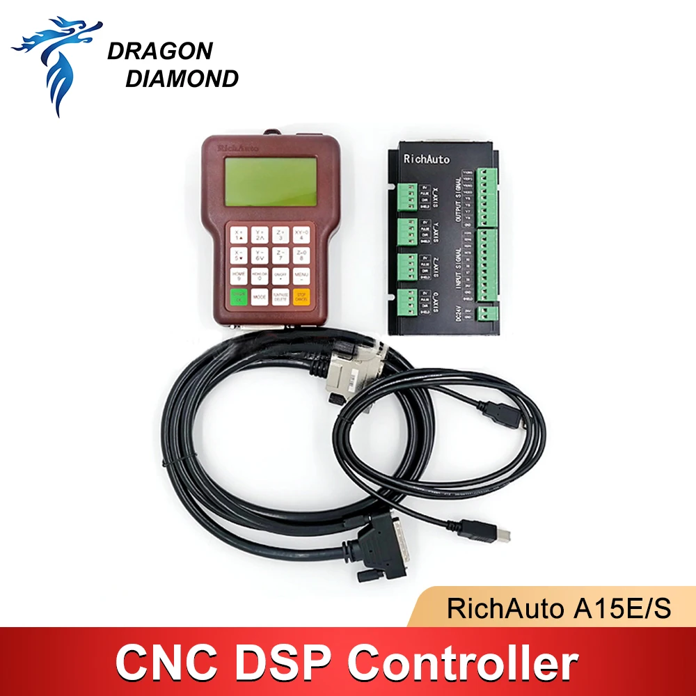 Original RichAuto DSP Controller A15E A15S Multi-Spindle 3 Axis Offline USB Motion Handle Control System For CNC Router Machine