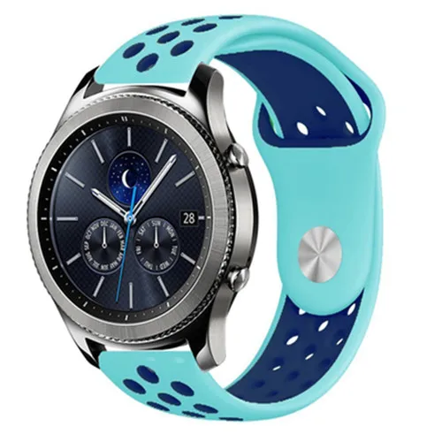 green blue Gear S3 Frontier ремешок для спортивных часов для samsung Galaxy watch 46 мм 42 мм ремешок 22 мм 20 мм силиконовый ремешок amazfit bip браслет аксессуары - Цвет ремешка: green blue