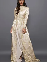full sleeves moroccan caftan evening dress a line special occasion dubai formal prom dress summer robe plus size custom made