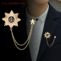 mens medal brooch business tassel chain lapel pin classical mariage suit set decoration brooch wedding accessories pin for men
