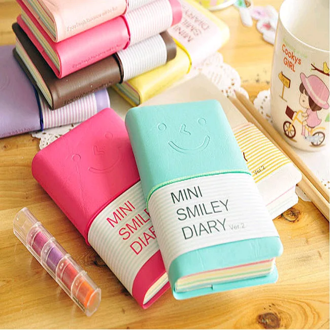 

Smile Notebook Fitted Hard copybook Color diary book notepad Kawaii stationery Gift Zakka office material School supplies