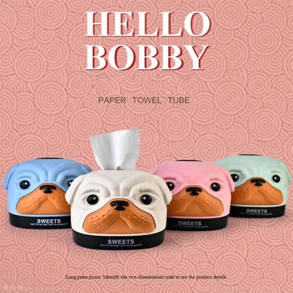 

Tissue Box Bobby Dog Fashion Cartoon Plant Fibres Material Tissue Box Cover Creative Cute Tissue Box Holder For Home Decoration