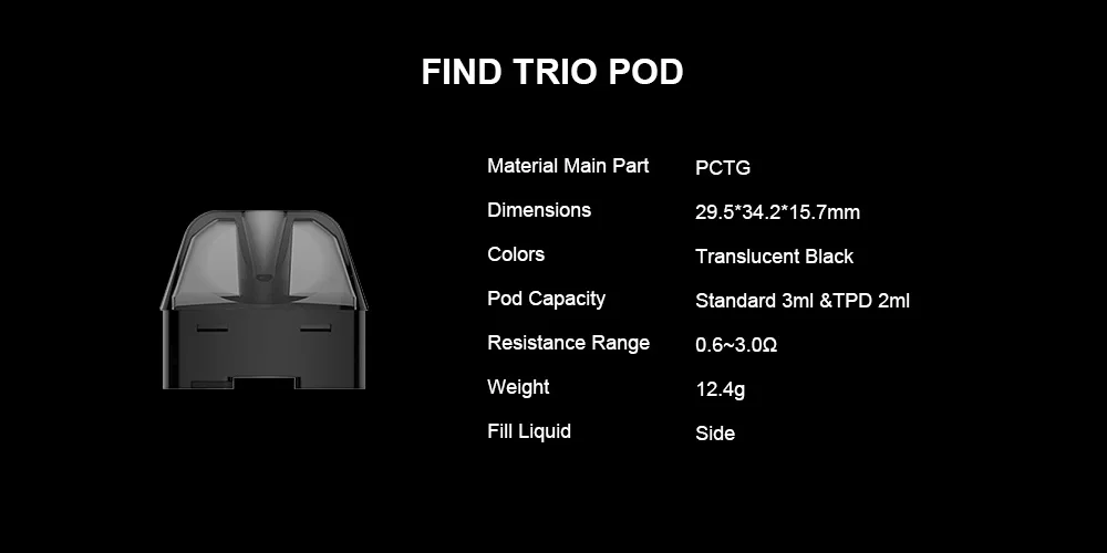 VOOPOO Find Trio Pod картриджи 3 мл/2 мл емкость многоразового использования Find S Trio Pod картридж Электронная замена сигарет Vape испаритель