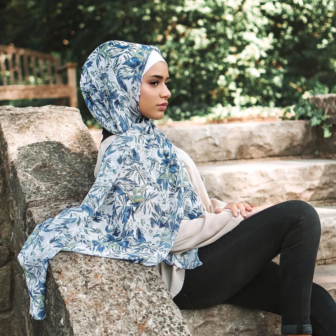 

Весна 2021, новый цветной шифоновый шарф с пузырьковым принтом, прямоугольный для женщин, мусульманский головной платок