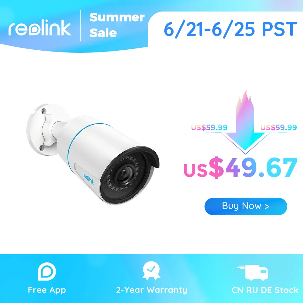 Reolink умный IP Камера 5MP PoE наружный инфракрасный датчик Ночное видение пуля
